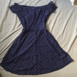 Blue Lace Off the Shoulder Dress (NWOT)